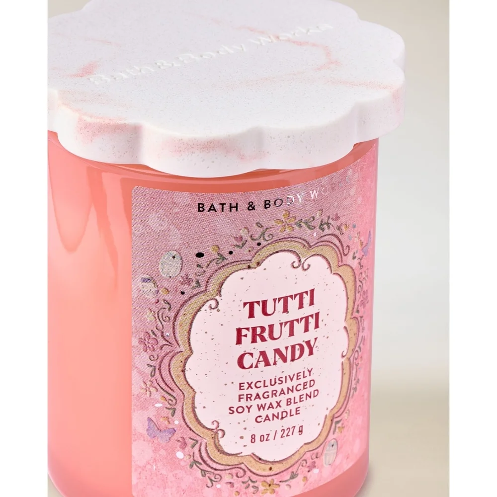 Bath & Body Works Tutti Frutti Candy Single Wick Easter Candle 8oz NEW Rare - Picture 3 of 4